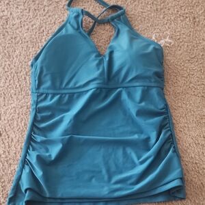 Teal Halter Tankini Top